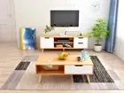 120cm Pine TV Stand Entertainment Unit Cabinet Storage Drawer and Coffee Table