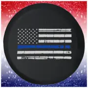 Funny Spare Tire Cover Thin Blue Line American Flag Police Fits Jeep Camper RV