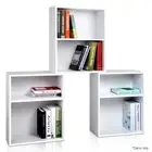 3 White Shelves Shelving Bookcase Cube Storage Display Book Shelf Furniture Set