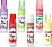 RUNQHUI 6Pcs Moisturizing Lip Balm Set Fruit Flavor Hydrating Smooth Non Greasy Lip Care Gift for Women Girls Multicolor One Size