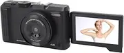 Sxhlseller 4K Digital Camera for Photography, Autofocus 48MP Vlogging Camera with 3" 180° Flip Screen, Anti Shake, 18X Digital Zoom Vlog Travel Cameras for Beginner (Black)