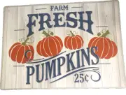 Farm Fresh Pumpkin Placemats Vinyl Autumn Fall Thanksgiving Set of 4 Foam Back