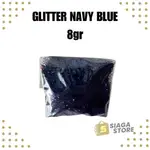 GLITTER NAVY BLUE 8 克粉末彩色粉末零售絲網印刷樹脂零食裝飾固體粉末 DIY 工藝品