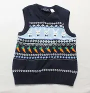 The Children’s Place Boy's Intarsia Bunny Sweater Vest AK1 Tidal Size 4T NWT