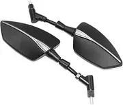 Motorcycle Rearview Mirror CNC Aluminum View Side Mirrors For TMAX 155 TMAX 530 XMAX 300 Ball-Type Adjustment Triangle Rear View Mirrors(Titanium)
