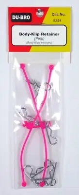 DU-BRO PINK BODY-KLIP RETAINERS W/BODY-KLIPS ( PACKAGE OF 2 )( CAT. # 2251 )