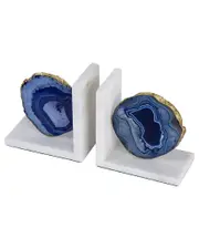A&B Home Agate Bookends on Marble Base, Set of 2 NoSize NoColor