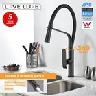 LaveLuxe 2 Modes Black Pull Down Kitchen Mixer Tap Laundry Sink Swivel Faucet