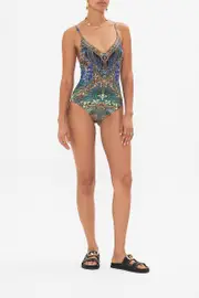 V NECK UNDERWIRE ONE PIECE FAN DANCE