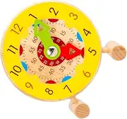 SUPVOX 1Pc Educational Teaching Clock Wooden Cognitive for Safe No Paint Surface Smooth Finish for Learning Concepts School