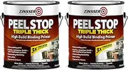Zinsser Peel Stop Triple Thick Primer – Peel-Resistant, Water-Based, High-Binding, Flexible, Fast-Drying, Crack Sealing, White Finish, For Interior & Exterior Surfaces, White, 3.78 Litre (Pack of 2)