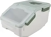 Airtight Rice Container Large Thickened PP Material Exquisite Design, Mint Green Rice Storage Container with Easy Open and Close Lid (10kg / 22lb)