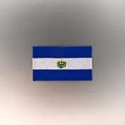 El Salvador Flag Patch — Iron On Badge Embroidered Motif — Salvadoran World Mini