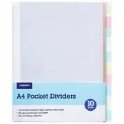 J.Burrows A4 Pocket Divider 10 Tab Clear
