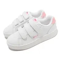 在飛比找Yahoo奇摩購物中心優惠-Fila 休閒鞋 Court Deluxe 女鞋 白 粉紅色