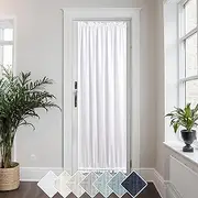 KOUFALL French Patio Door Curtain,Linen Sliding Door Curtains Blinds for Front Sidelight Side Light Glass Window,1 Panel,52x72 Inch,72 Inches Long,White