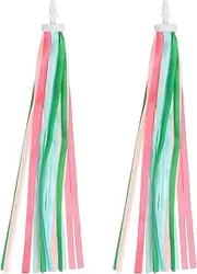 [sourcing map] Bike Streamers Colorful Bike Tassels Scooter Handlebar Streamers Bicycle Tassel Ribbon for Girls Bicycle Tricycle Handles Accessory (Green, Pack of 2)