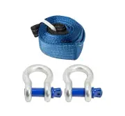 3" 26000 lbs Tow Strap 20 ft winch tree saver off-road snatch recovery w D-Rings
