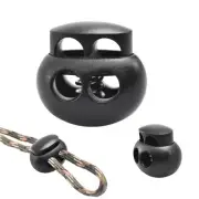 25 Pcs Plastic Cord Lock End Toggle Double Hole Spring Stopper Fastener