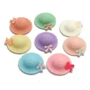 20 Mixed Color Flatback Resin Cute Hat 26mm Cabochons Embellishment Charms
