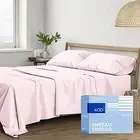 Queen Bed Sheets - 400 Thread Count 4 PC 100% Cotton Bed Sheets, Cooling