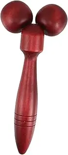PACKOVE Wooden Double Roller Face Massager Handheld Aging Tool for Facial Muscle Relaxation Versatile Design for Home Use Safe Construction Trigger Point Massage Device