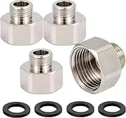 YullSorom Brass Pipe Fittings Water Hose Adapter,G 1/2 Female to 3/8 Male Compreesion Reducer Adapter for Kitchen Bathroom Faucet Supply Hose, 4pcs Stop Valve Adapter With Rubber Washer 4 Pack