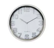 Silver and Mirror Sunburst Clock with Roman Numerals