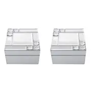 2x Gibson Gifts Mirror Crystal Jewellery Box Trinket Decor 12cm Square White