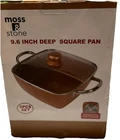 Moss & Stone Copper 5 Piece Set Chef Cookware, 9.6” Non Stick Pan, Deep Square