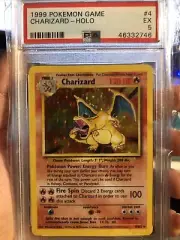 PSA 5 Excellent Charizard HOLO Rare Pokemon Card Original Base Set 4/102