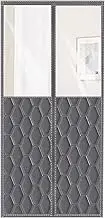 FSNEODYV Bedspread Set, Magnetic Thermal Insulated Door Curtain with Visible Window, Oxford Fabric Cotton Fill, Winter Door Curtain Keep Cold Draft Out(Grey,85 * 210cm/33 * 83in)
