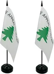 CANTENDO 2 Pack An Appeal To Heaven table flag Decorations, Small Mini Pine Tree Flags With Stand Base Festival Events Decorations,Desk,home decoration