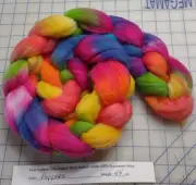 Superwash Wool Combed Top Roving Spinning Handpainted USA Dyed NWT Poppers