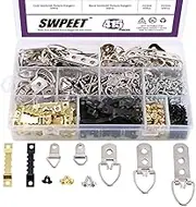 Swpeet 160 Pcs Heavy Duty Assorted Picture Hangers Kit with Screws Picture Hangers Assortment Kit For Picture hanging Solutions with Transparent Box - 7 Models