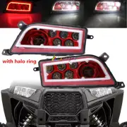 Pair Red Led Angel Headlight For 2014-2018 Polaris RZR 1000 XP & Turbo RZR 900 S