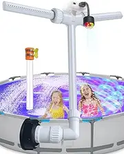 Pool Fountain for Above/In Ground Pool, Multi-Color Waterfall Sprinkler with Clear Extension Tube, Adjustable Dual-Spray Aerator for Cooling System, Pool Spa Replacement Parts Accessories