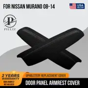 Armrest Door Panel CoverS 2pc PVC Carbon for Nissan Murano 08-14 Gray Stitch (for: Nissan)