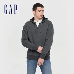 Gap 男裝 簡約活力款連帽外套-煙灰色(618726)
