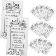 KOMBIUDA 30Pcs Tumbler Care Instruction Cards Customer Directions for Glass Mugs Durable Guide Tags Inserts Easy to Carry and Notice Material
