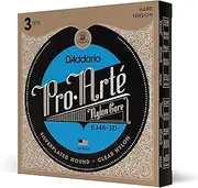 [D'Addario] EJ46-3D Pro-Arte Nylon Classical Guitar Strings, Hard Tension, 3 Sets