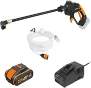 WORX 20V HYDROSHOT Portable Pressure Washer with POWERSHARE 2Ah Battery and 2...
