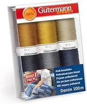 Gutermann 731144-1 Thread Set Denim 100m x 6 reels, Multicoloured