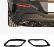 Stainless Steel Pipe Throat Exhaust Outputs Tail Frame Trim Cover For BMW 8 Series G14 G15 2021 (2-door) Exterior Accessories Exhaust Tailpipe Decoration Frame Cover Trims (Black)