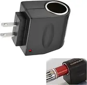 Merdege Cigarette Lighter Conversion Adapter, 220V to 12V Power Inverter, Plug and Play Transformer, Universal for Cars Trucks (Black)