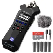 Zoom H1e Recorder Bundle: Windscreen, 5xAAA, USB-C, & 32GB Card