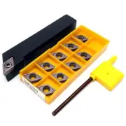 1×SDJCR 1616H11 16mm×100mm CNC External Turning Insert Holder + 10Pcs DCMT11T304