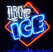 17"x17" Ice Cold Beer Neon Light Lamp Sign Decor Artwork Wall Real Glass Gift AL