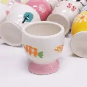 Egg Cup Carrot Pattern Lovely Thai Ceramic Kitchenware Collect Home Decor