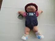 Vintage Cabbage Patch Doll 1984 Coleco Baby Overalls Brown Red Hair New